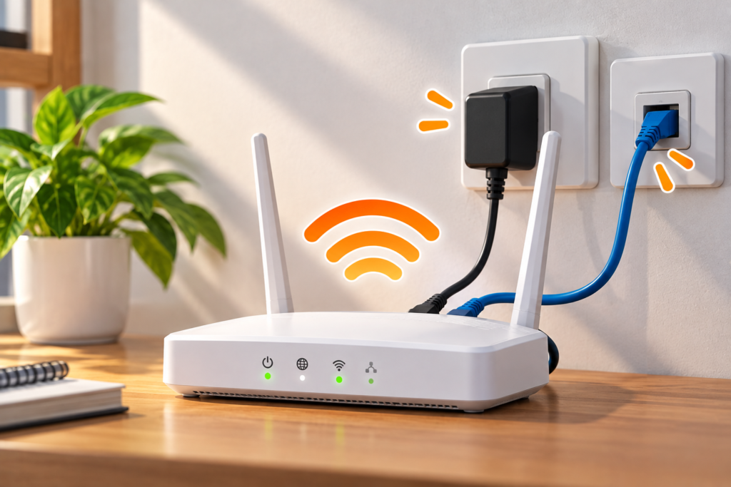 Periksa Kabel dan Router